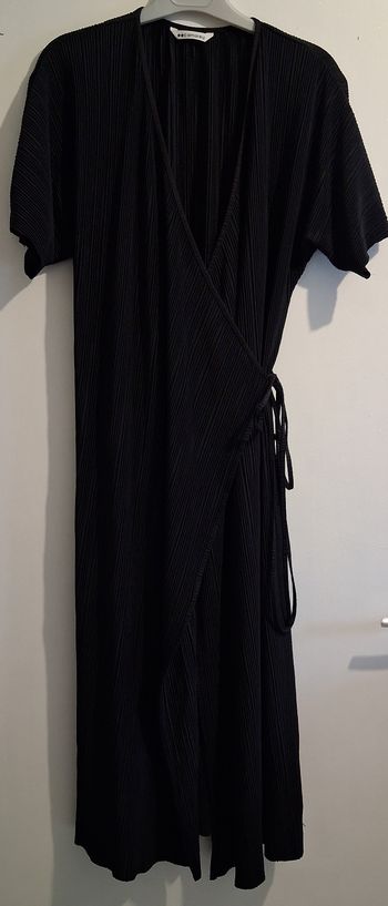 Robe portefeuille mi-longue noire