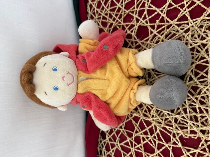 Doudou Garçon Lutin Rose Jaune Coccinelle