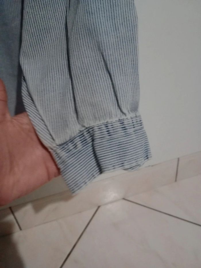 Chemise homme m rayures fines aspect vieilli c69 - photo numéro 5