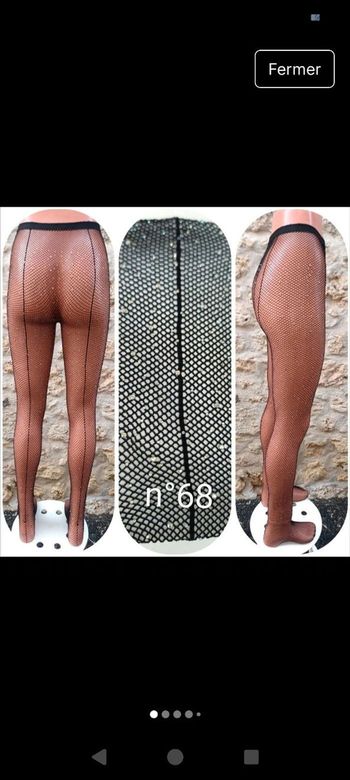 Collant résille fantaisie (n°68) avec couture arrière et strass