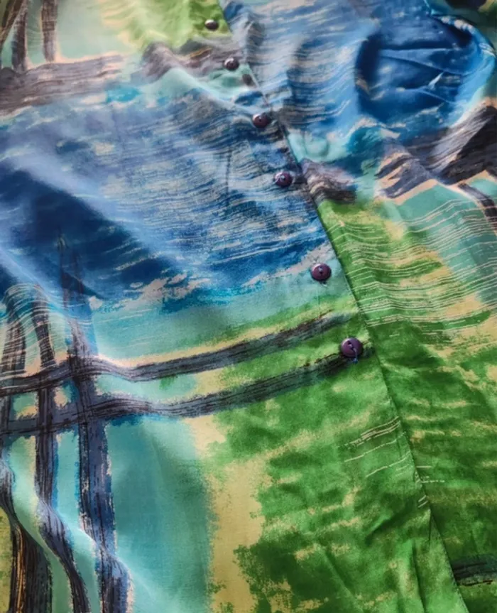 Chemisier fluide 100 % viscose – Imprimé aquarelle – Taille 48 - photo numéro 3