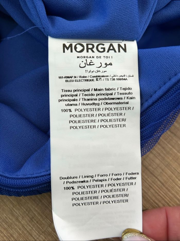 Robe bleue neuve avec volants Morgan taille S (valeur 85€) fermeture cassée - photo numéro 10