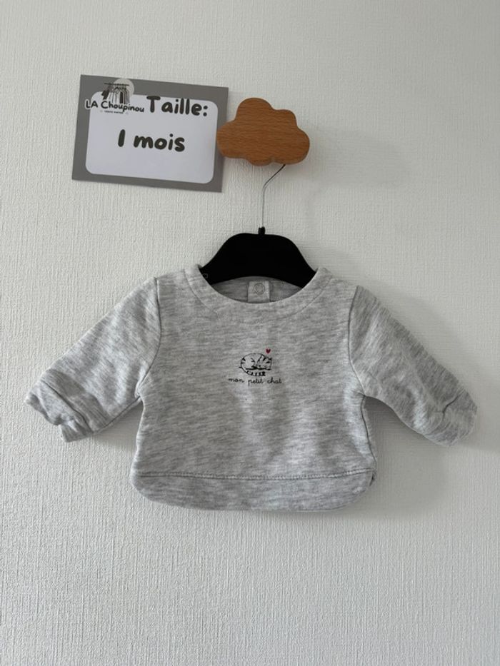 Pull gris - taille 1 mois 🌸