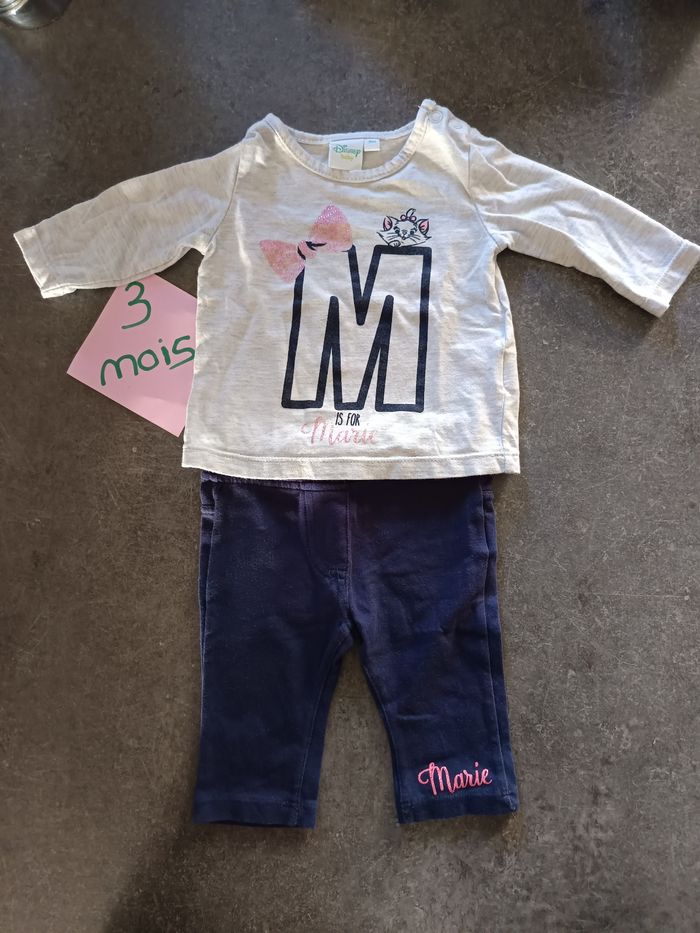 Ensemble Marie gris et bleu marine 3 mois