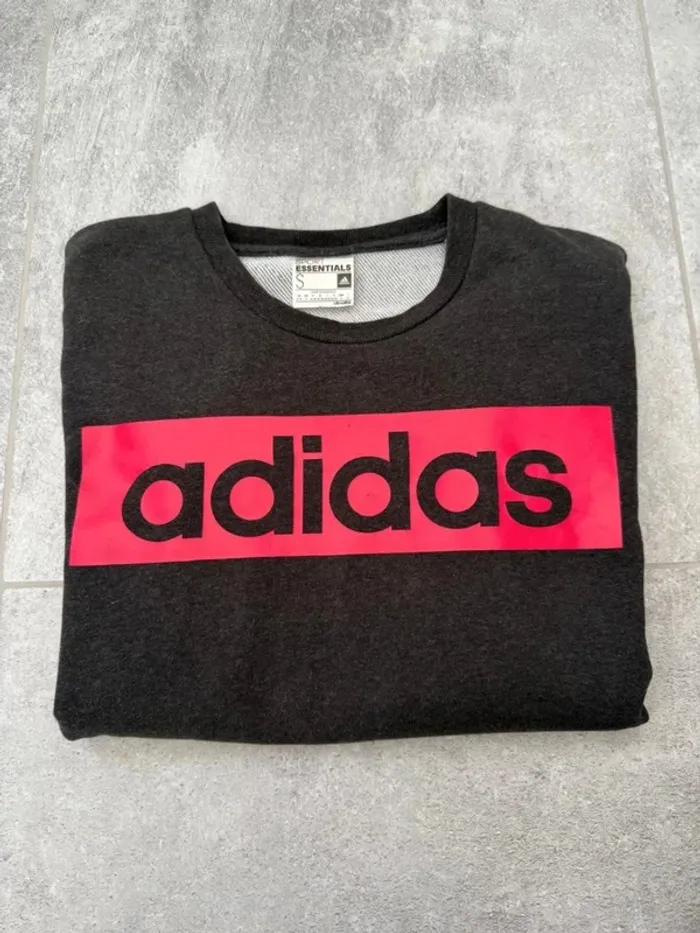 Sweat Adidas femme gris et rose taille S - photo numéro 7
