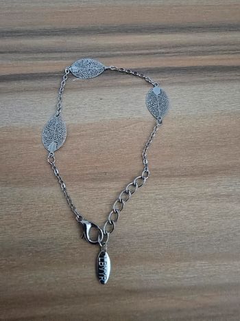 Bracelet feuille argenté