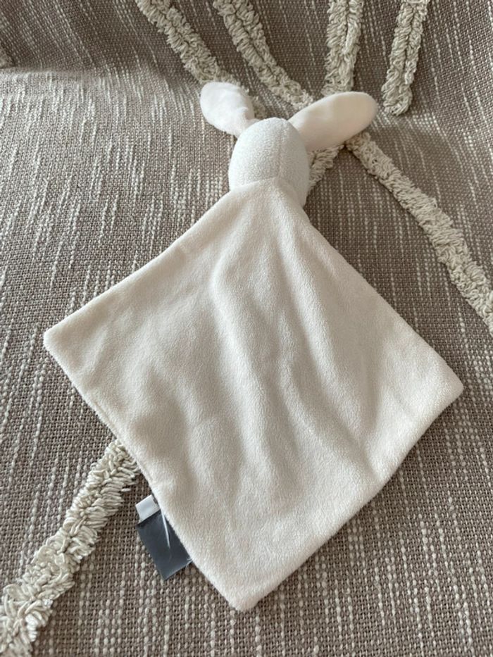 Peluche doudou plat 31cm sergent major lapin blanc crème beige parfait état - photo numéro 4