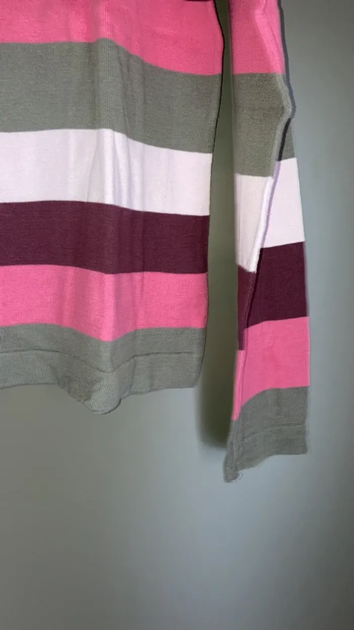 Pull homme rayé 100% peigné col V taille L Celio - photo numéro 3