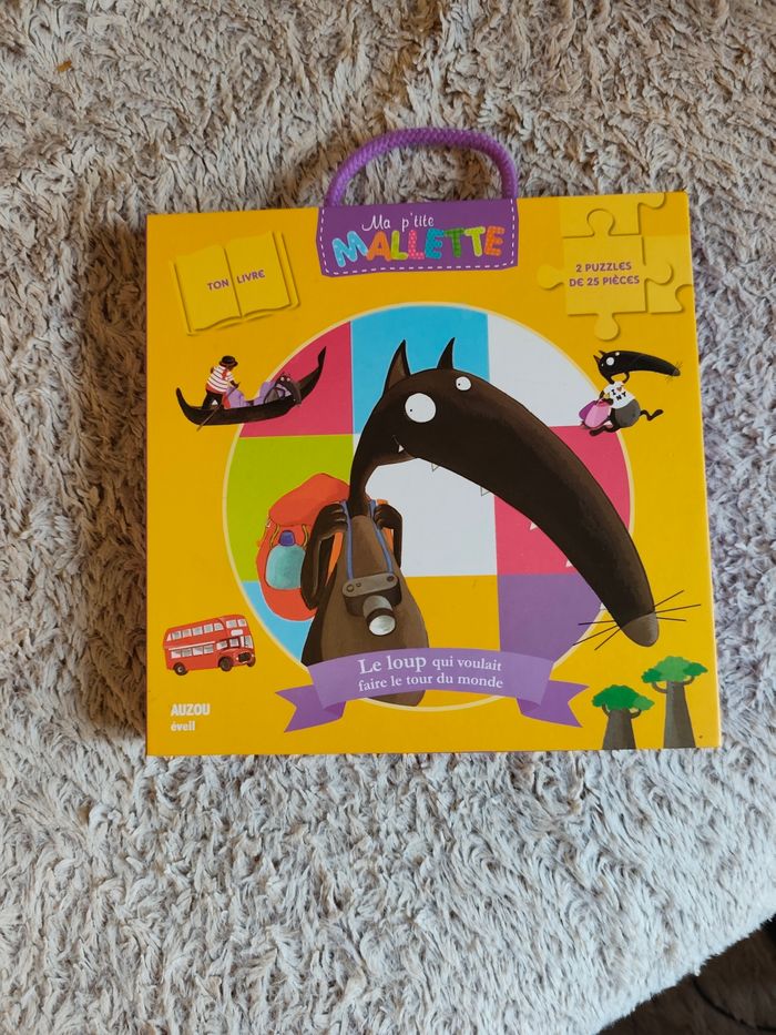 🐺 Coffret “Le Loup” – Ma petite mallette – Livre + 2 puzzles – Neuf