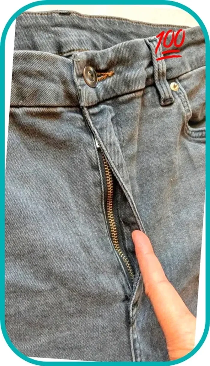 Jeans taille haute slim femme 44 - photo numéro 3