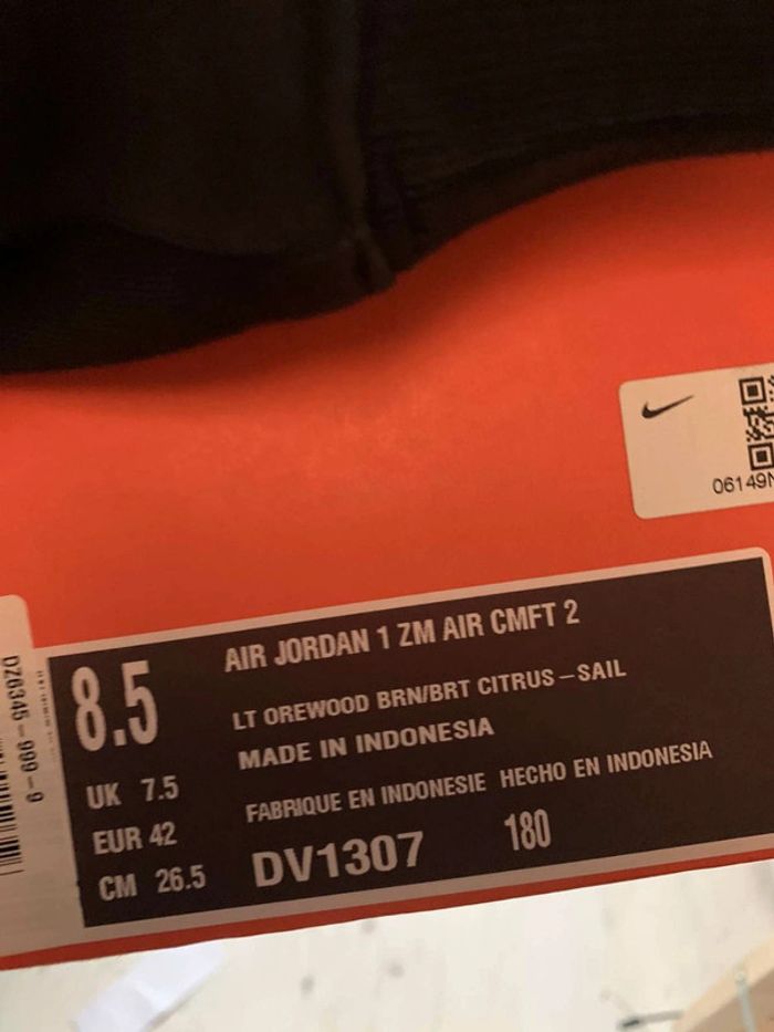 Jordan 1 Zoom Cmft 2 Orewood Brown Bright Citrus Sail 42 - photo numéro 4