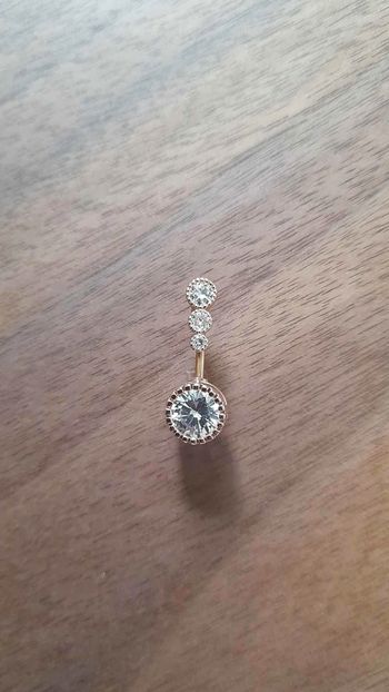 💎 Piercing nombril neuf doré rose & zircon 💎