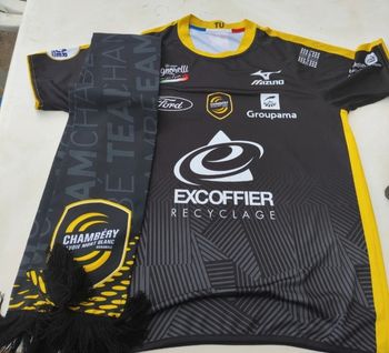 Maillot de handball officiel du club de Chambéry. avec écharpe  
Eux être vendu séparément
