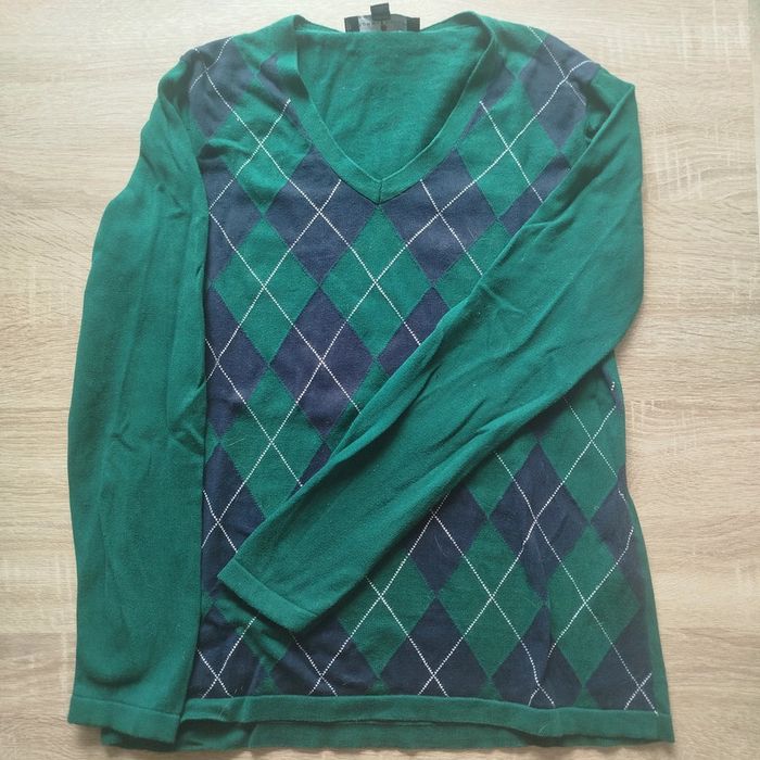 Pull à carreaux fin vert bleu femme | Tommy Hilfiger | M - photo numéro 2