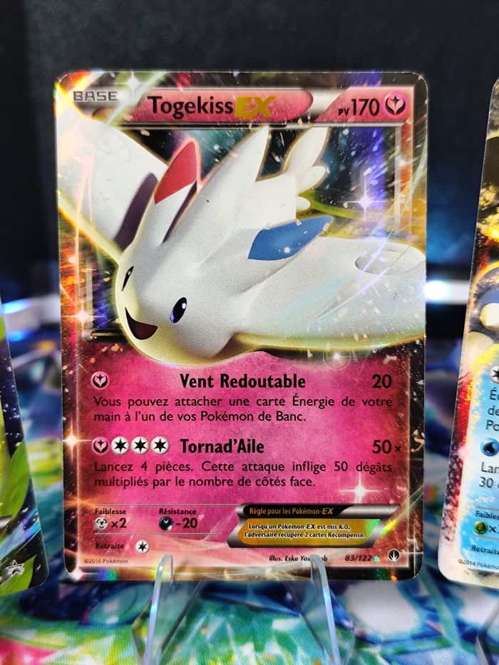 Lot de 4 cartes Pokemon Ex série XY tortank, Brasegali, togekiss, Jungko - photo numéro 4