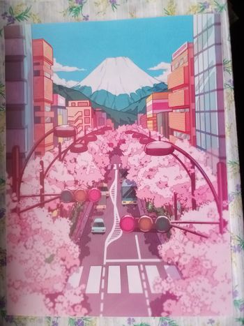 AFFICHE POSTER TOILE A3 JAPON FLEURS DE CERISIER SAKURA