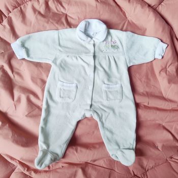 Pyjama vintage en velours bébé fille taille 3 mois