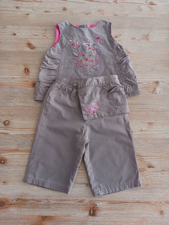 Ensemble été fille kaki 6 mois Vertbaudet