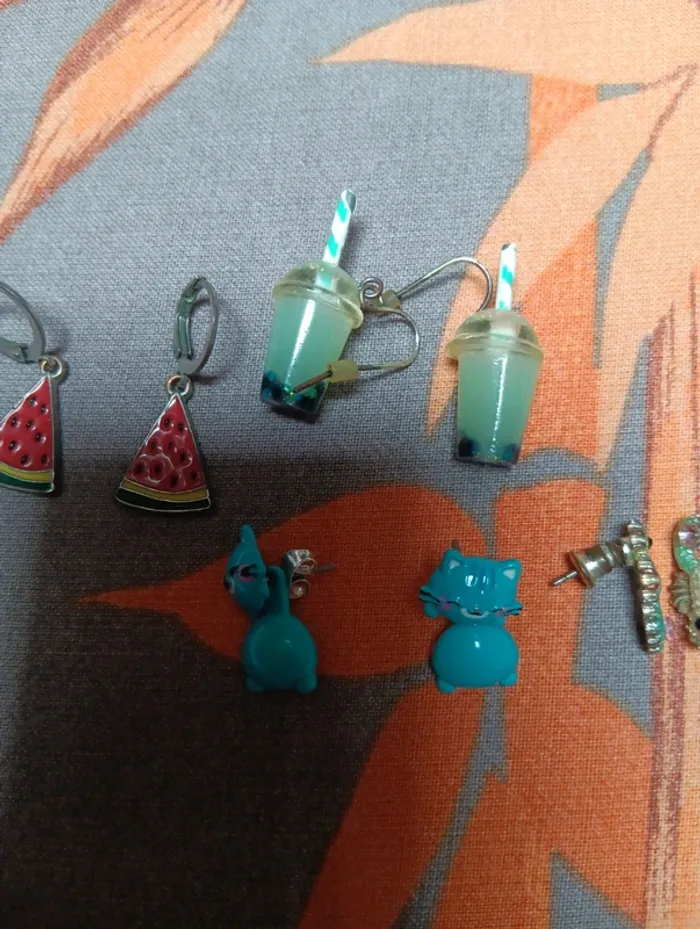 Lot de 4 paires de boucles oreilles enfant - photo numéro 4