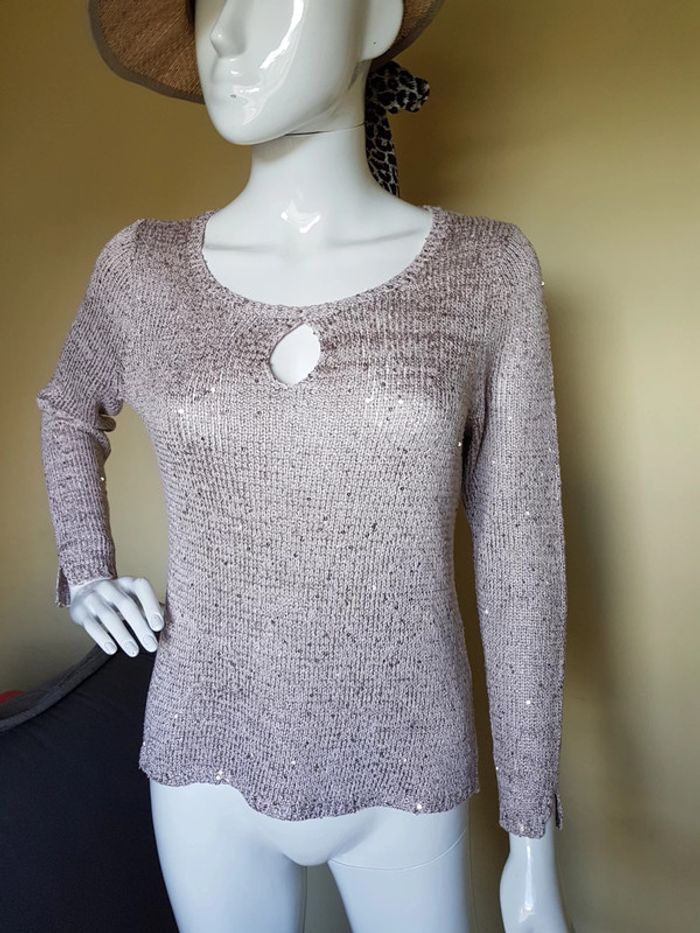 Pull léger manches longues à paillettes - photo numéro 2