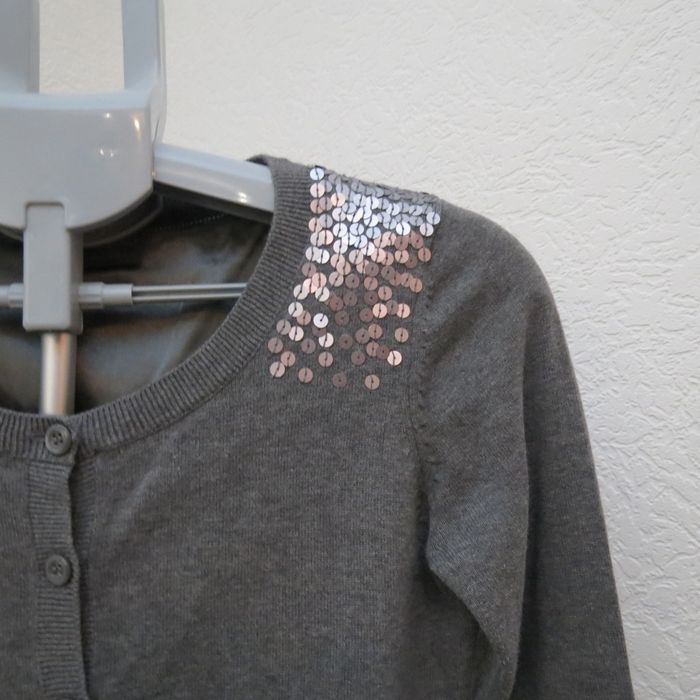 ✨ Gilet Esprit gris avec sequins – Taille S ✨ - photo numéro 3