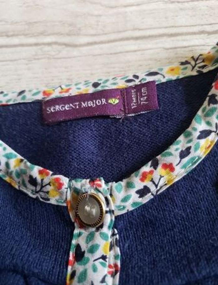 Ensemble sergent major 12 mois rose et bleu marine - photo numéro 7