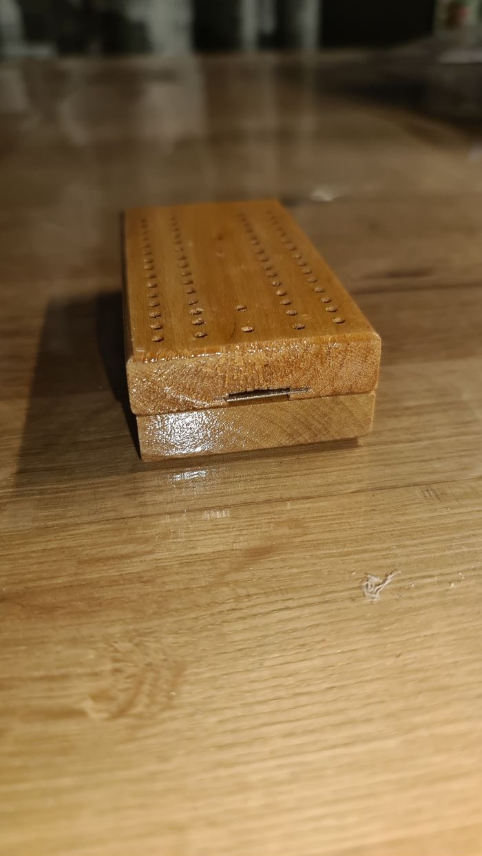 Jeu ancien en bois plateau pliant cribbage - photo numéro 3