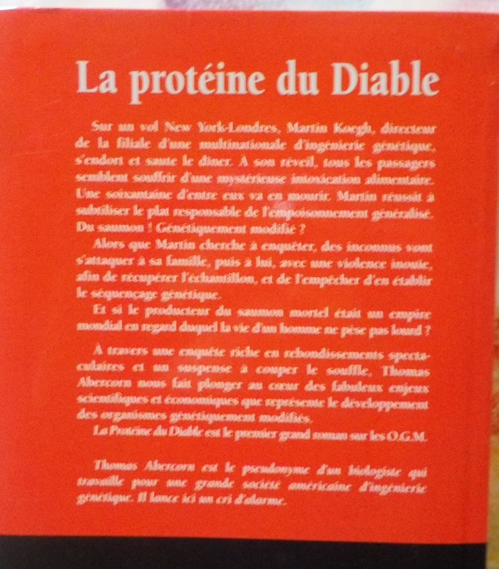 LA PROTEINE DU DIABLE de Thomas ABERCORN Ed. Le Grand Livre du Mois - photo numéro 2