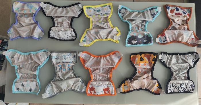 Lot 13 couches lavables et 40 inserts NB - photo numéro 2