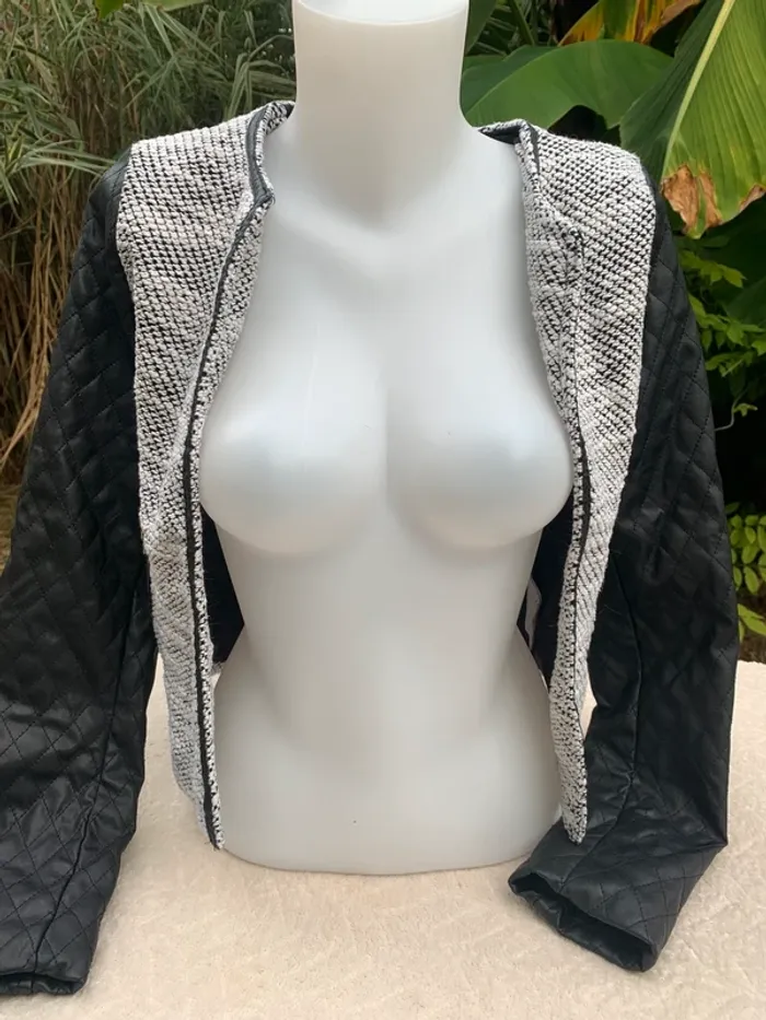 Veste Pinkie manches similicuir taille 36 taille S - photo numéro 4