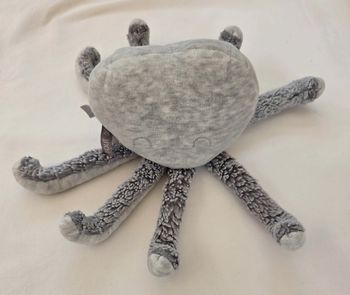 Doudou peluche pieuvre poulpe coeur gris - Tape a l'œil