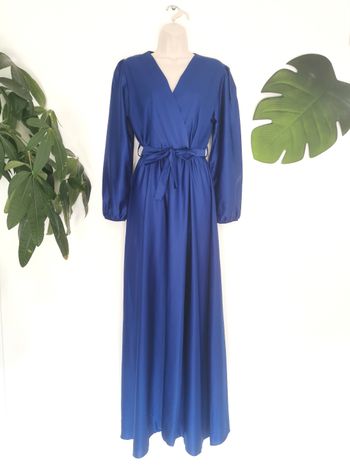 Maxi dress, robe longue satinée bleu roi Émilie Fashion Paris Taille Unique