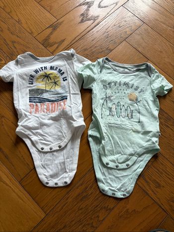 Lot de 2 bodys manche courtes 18 mois