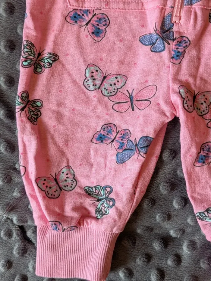 Pyjama léger fermeture éclair bébé 6 mois Action #papillons #rose #été - photo numéro 4