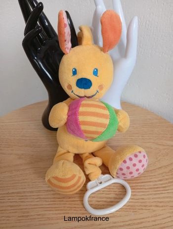 Peluche lapin casino boîte musicale veilleuse