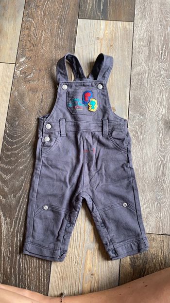 Salopette grise dinosaures 9 mois