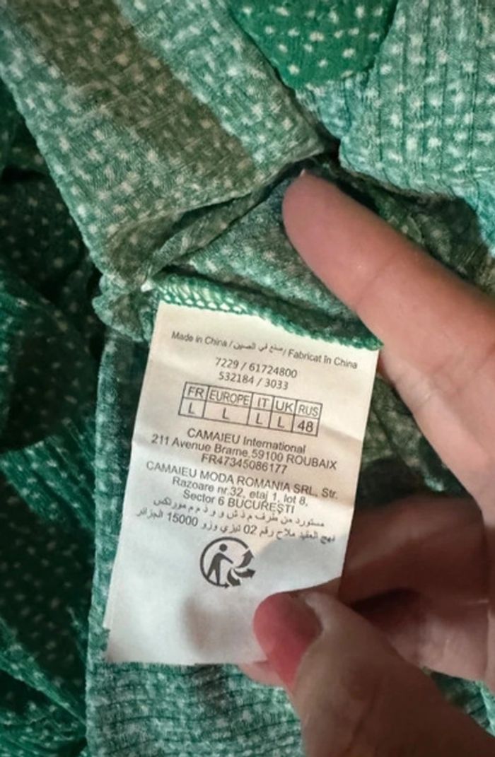 Robe verte fluide d'été Camaïeu 40 - photo numéro 4