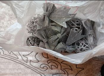 Lot décorations de Noël argenté