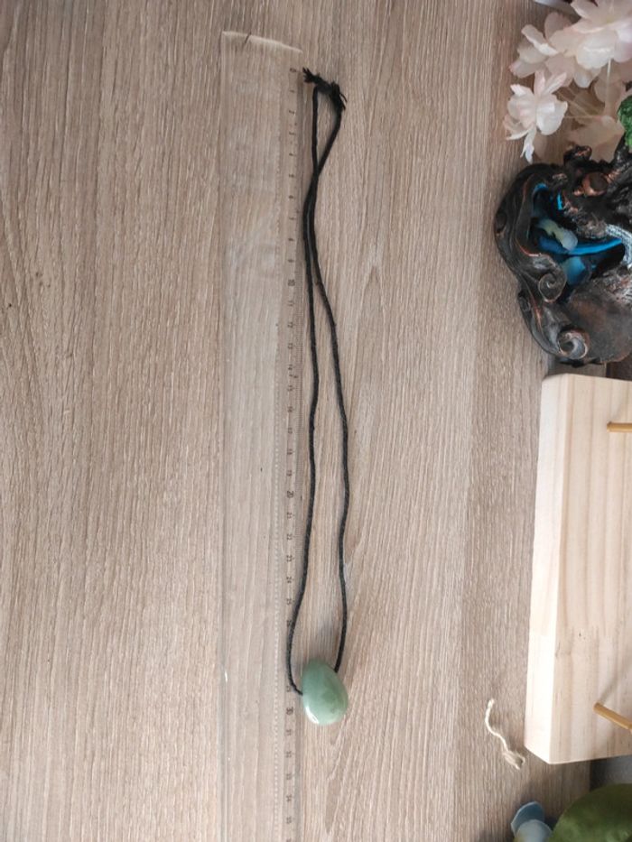📿 Collier en pierre naturelle verte – Aventurine verte (cordon noir) - photo numéro 6