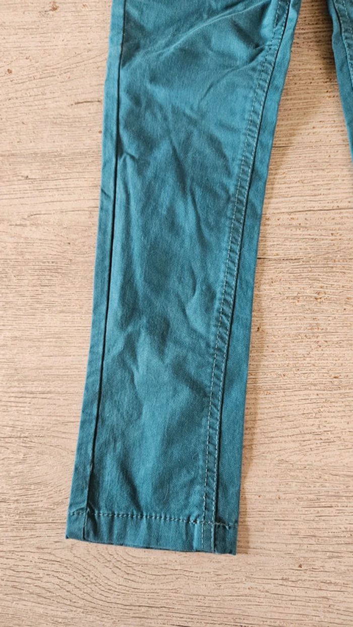 Pantalon bleu vert, slim, stretch, TQF Kids Collection, 7 ans, jamais mis - photo numéro 3
