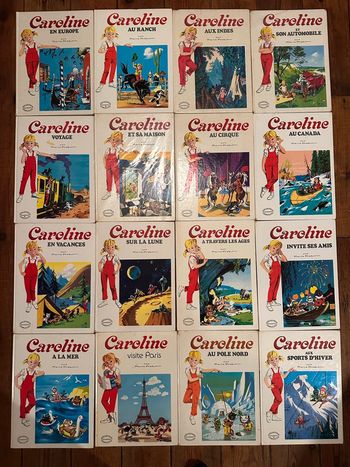 Bon état - Lot de 16 livres Caroline grands albums Hachette anciens bd