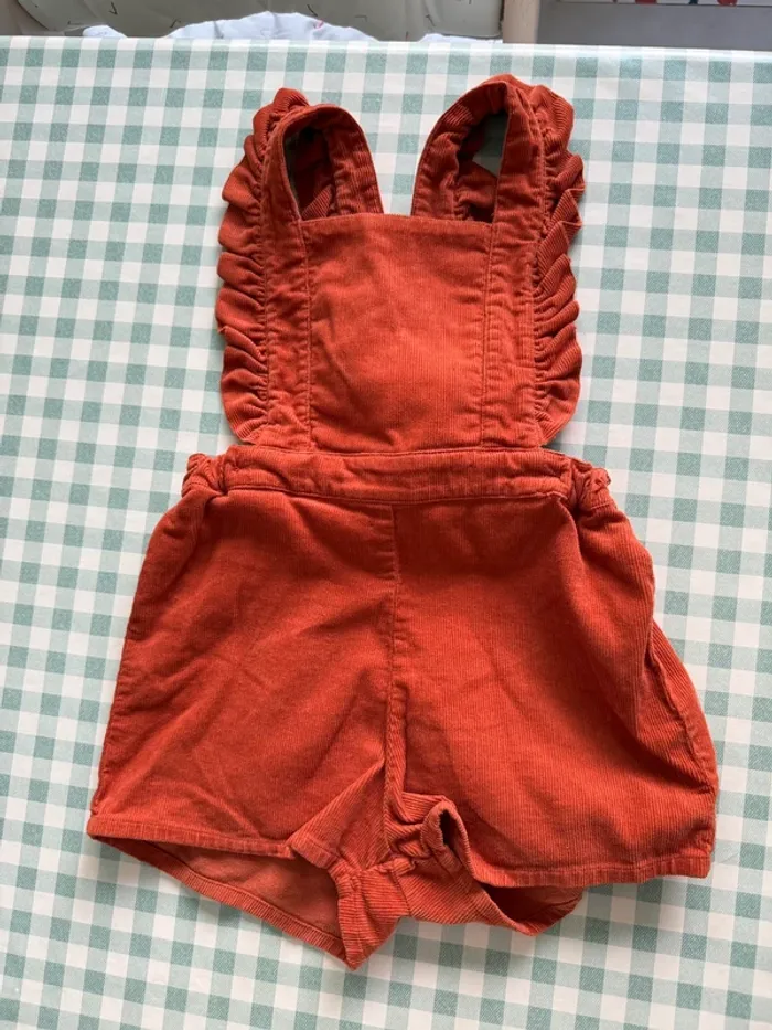 Salopette / combishort enfants velours Lililotte taille 4 ans - photo numéro 3