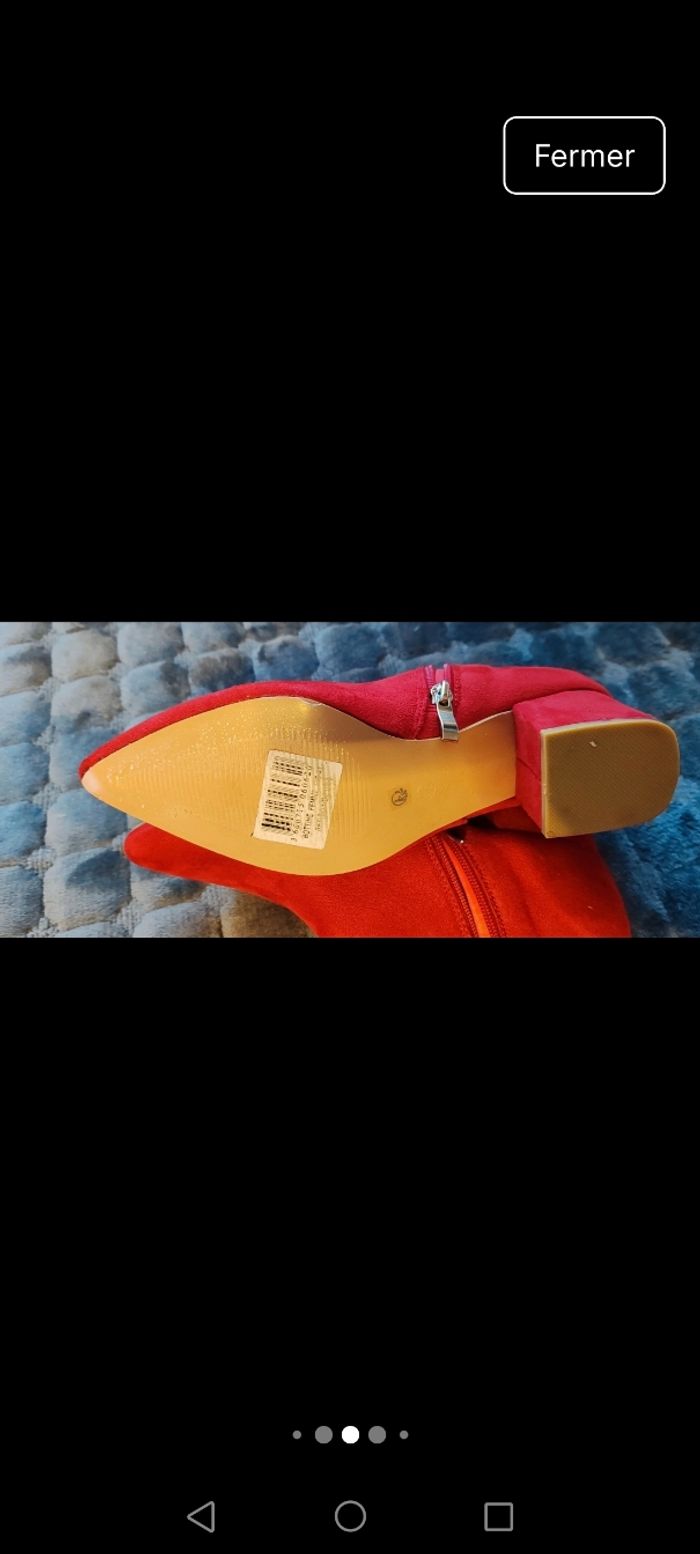 Bottines rouges pointure 38.neuf jamais porté - photo numéro 5