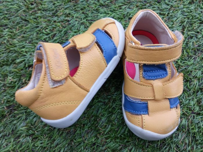 Sandales kickers garçon taille 20, scratch, jaune, marine - photo numéro 3