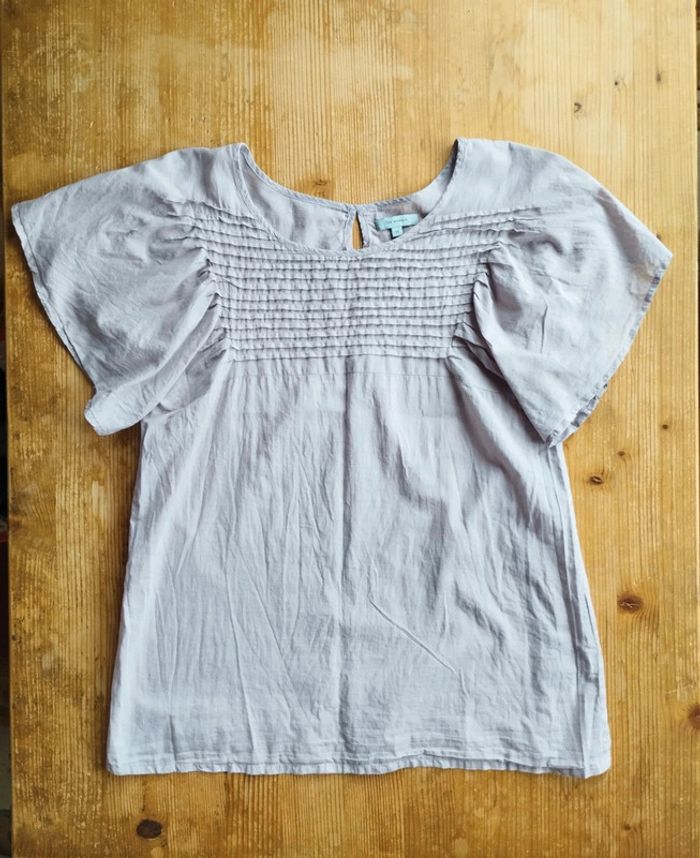 đż Blouse Taupe TEX Woman â Taille 44 â ĂlĂ©gance & Confort 100% Coton - photo numĂ©ro 3