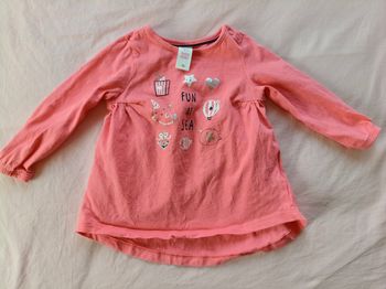 Tee-shirt manches longues fille C&A rose Fun Sea 74 cm