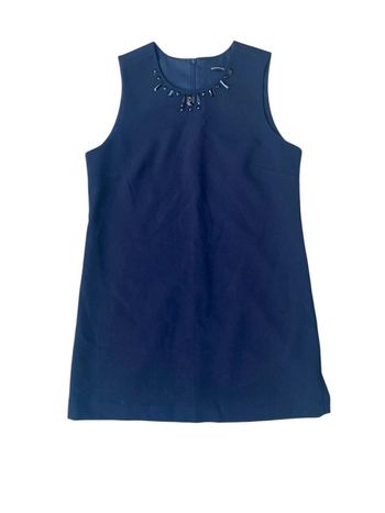 Robe bleu marine avec détail pierre taille 46 neuve