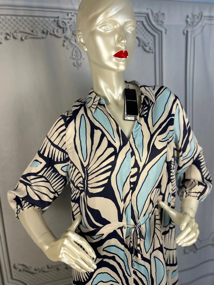 Robe bleu / crème Comma T44 Neuve - photo numéro 2