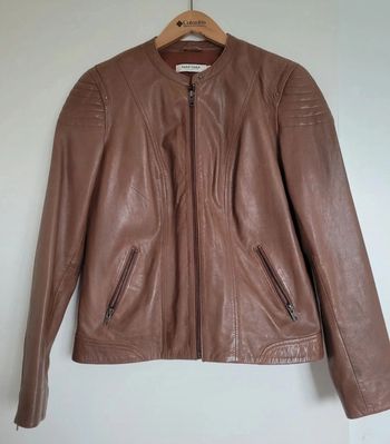Veste en cuir Naf Naf camel