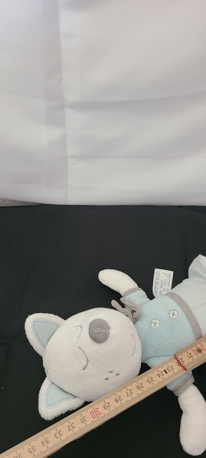 Doudou loup bleu blanc gris Lulu Chéri SAUTHON - photo numéro 4